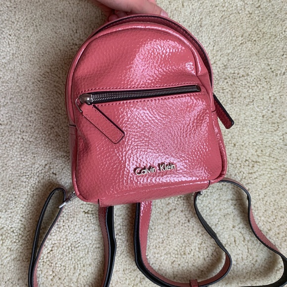 mini pink leather backpack